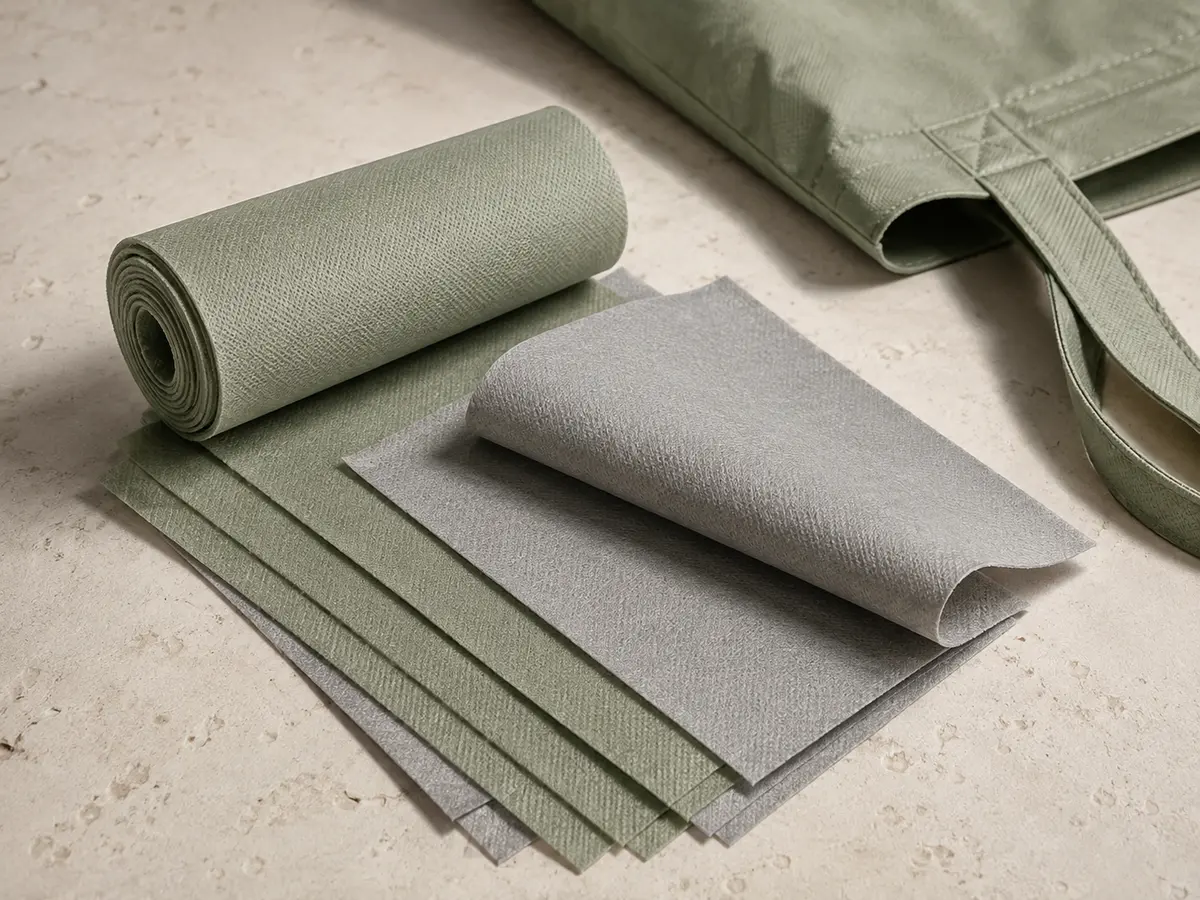 Non Woven material texture and a finished bag application