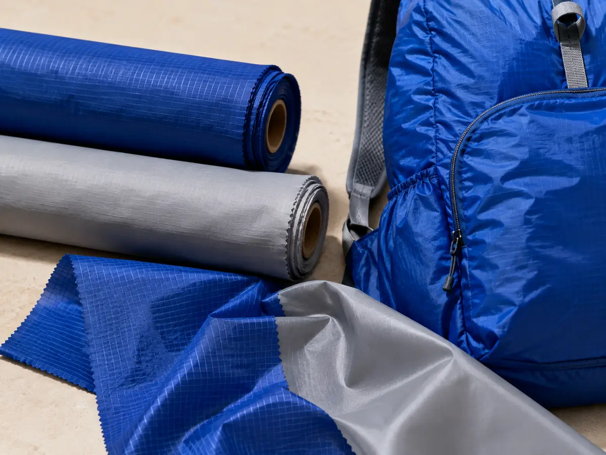 Nylon material texture and a finished bag application