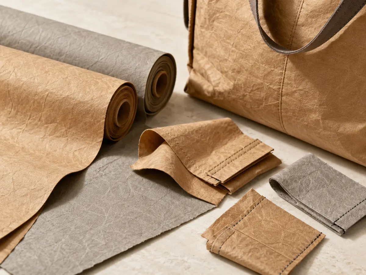 Paper material texture and a finished bag application