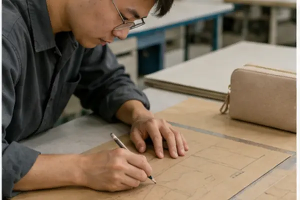 Pattern Drafting stage in bag manufacturing
