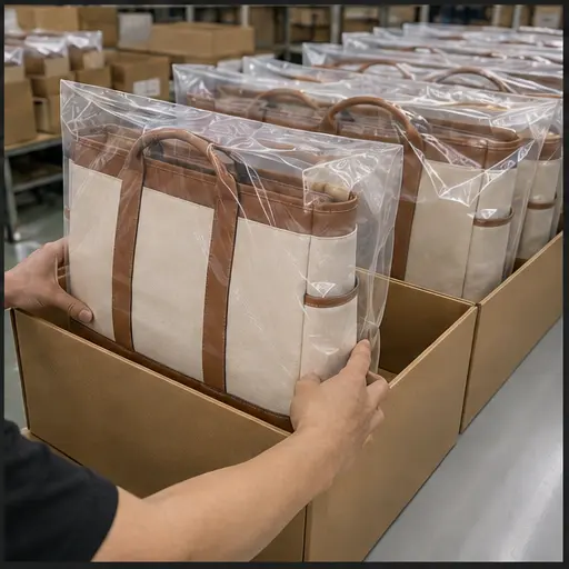 Packing & export support for custom canvas tote production