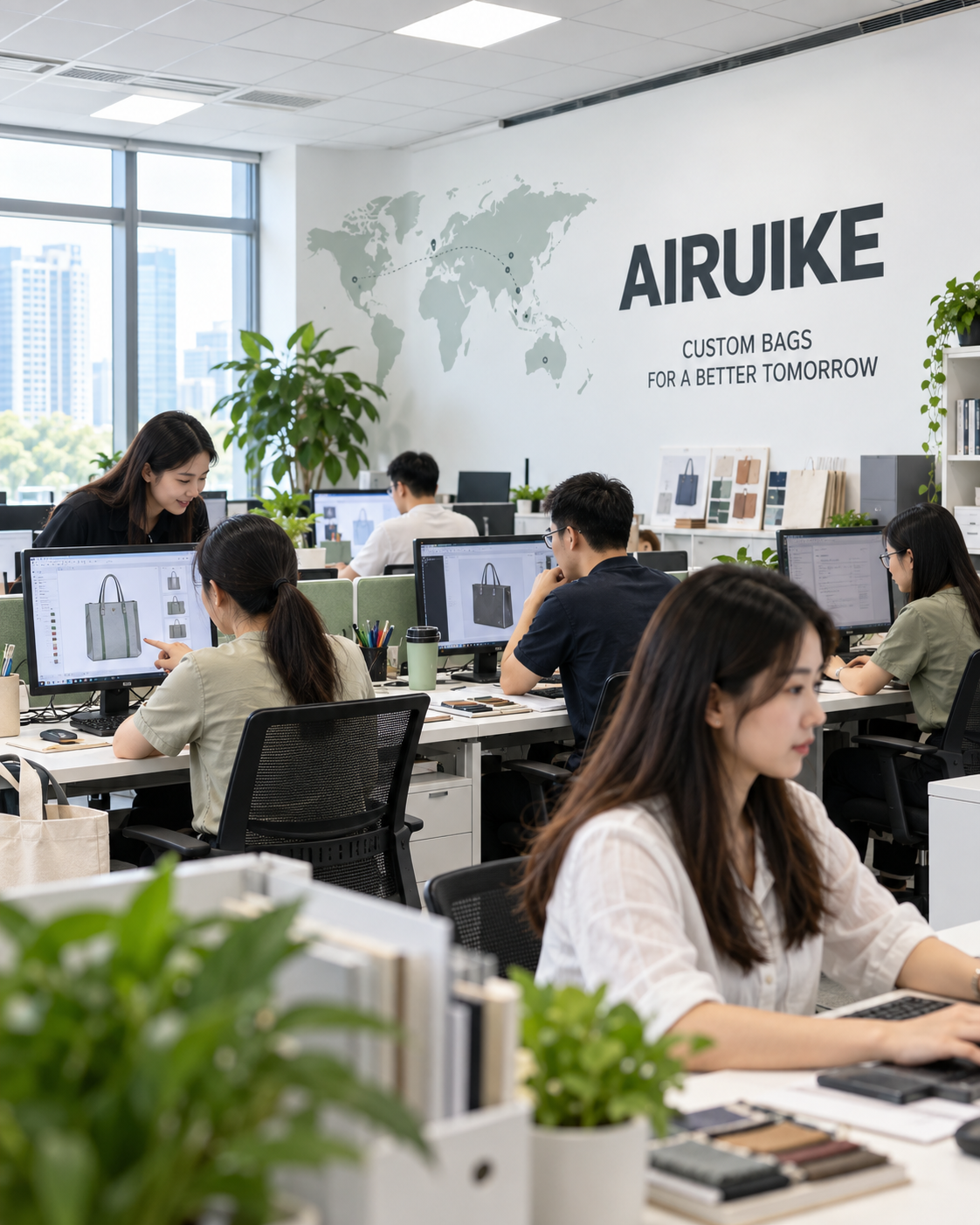 Airuike custom bag sales and design team at work